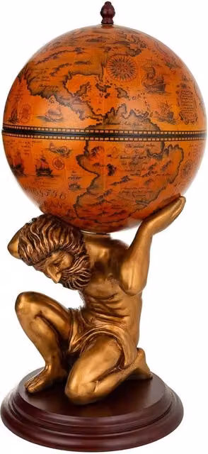 Figura portabottiglie globo rosso 42x42x85h