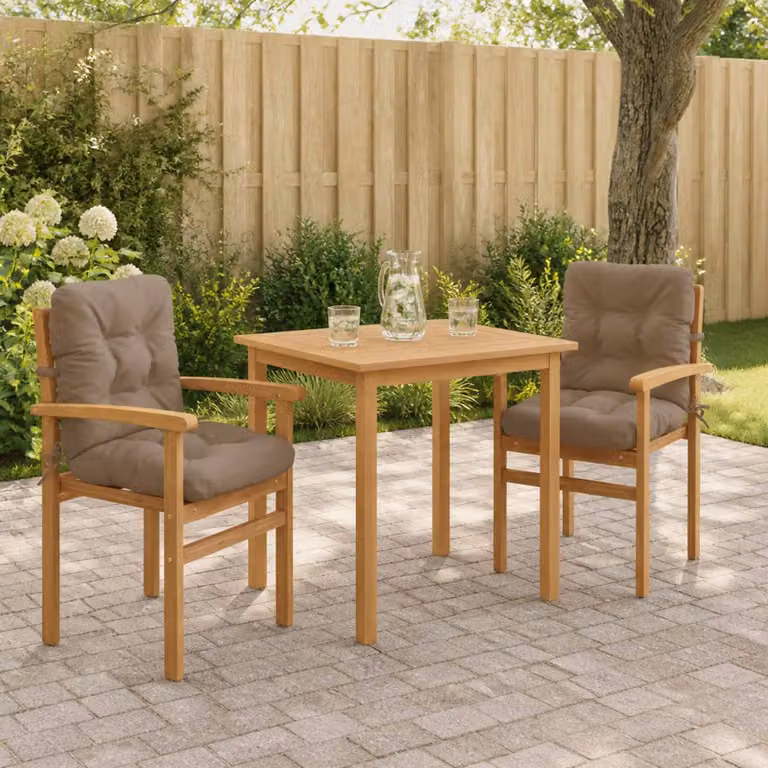 Set di 2 cuscini per sedia alta vidaXL VIANEN in poliestere con fodera lavabile e resistente ai raggi UV, disponibili in beige, grigio o marrone