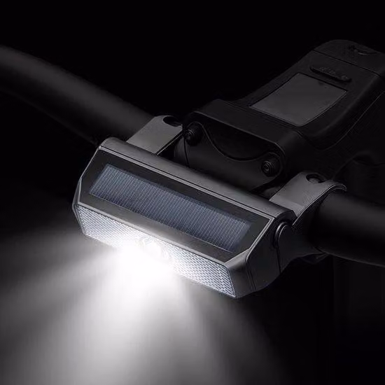 VHV - Luci per scooter e biciclette. Faro anteriore a LED solare per biciclette, ideale per la guida notturna. Batteria da 300 mAh, sensore intelligente. Adatto per biciclette, scooter elettrici, skateboard e per le uscite serali