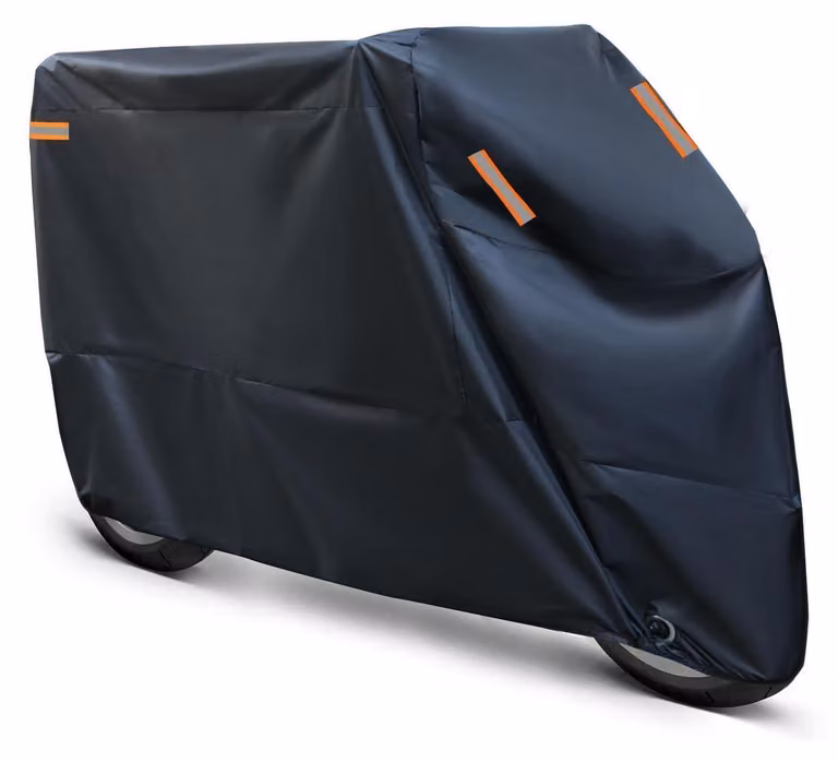 Copertura protettiva per motociclette, adatta per uso esterno, in tessuto 210D, impermeabile e antipolvere, con foro per lucchetto, dimensioni 250x105x125 cm
