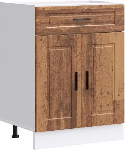 Mobile da cucina Porto HELLOSHOP26 in legno composito marrone stile vintage con piedini regolabili L/P/H: 60 x 46 x 81,5 cm