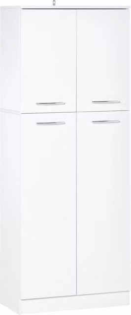 EasyComfort Armadio Multiuso a 4 Ante con Mensole Regolabili in MDF Bianco L: 59 cm, P: 31 cm, H: 155 cm – 1