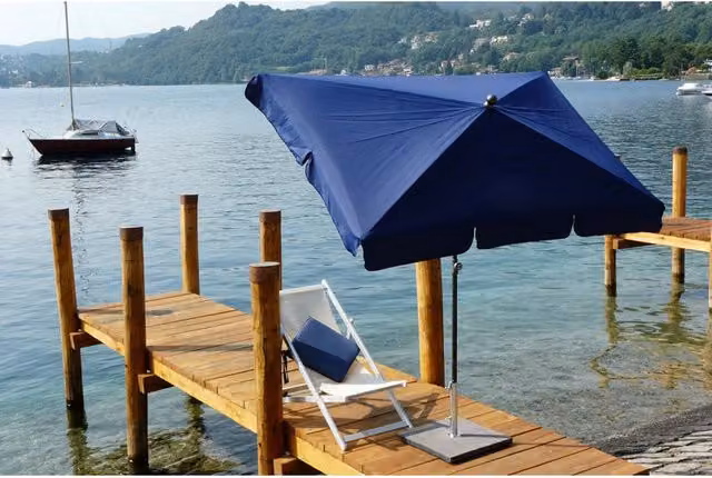 Ombrellone palo centrale Novara Made in Italy - 125 x 185 cm - blu