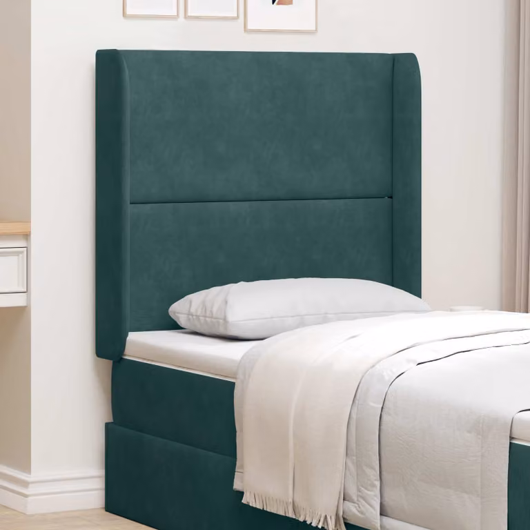 vidaXL Testata del Letto in Velluto Verde con Pannello Imbottito L: 80 cm, P: 16 cm, H: 4 cm