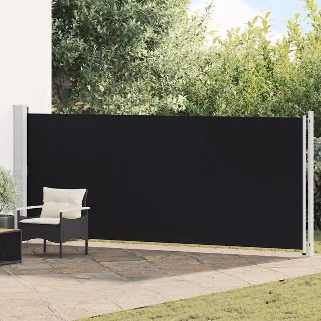 Tenda Laterale Retrattile DESIGN IN per Patio e Balcone in Poliestere e Acciaio, Colore Nero, L: 600 cm, H: 160 cm – 1
