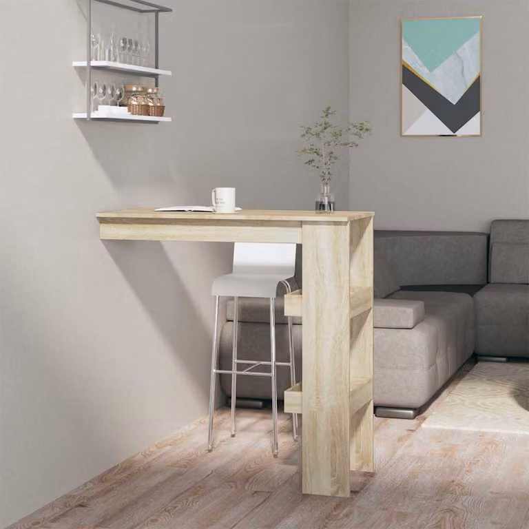 Bancone da muro vidaXL in legno Rovere Sonoma, L 102 cm x P 45 cm x H 103,5 cm