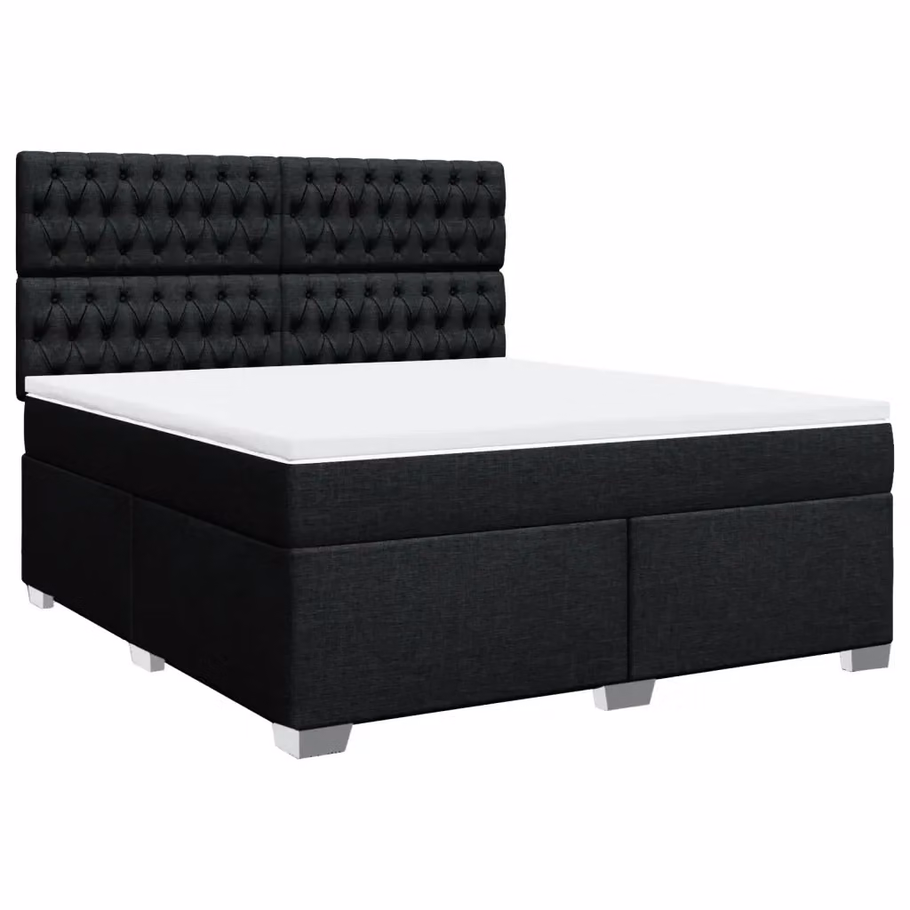 Letto Ibrido vidaXL con Giroletto a Molle e Materasso Nero e Bianco L/P: 180 x 200 cm – 2