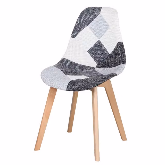 Sedie da sala da pranzo, design scandinavo, ergonomiche in legno, 8 pezzi - grigio