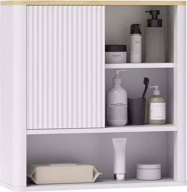 Mobile Bagno Sospeso Xylo Bianco con Anta Scorrevole L: 60 cm, P: 20 cm, H: 62 cm