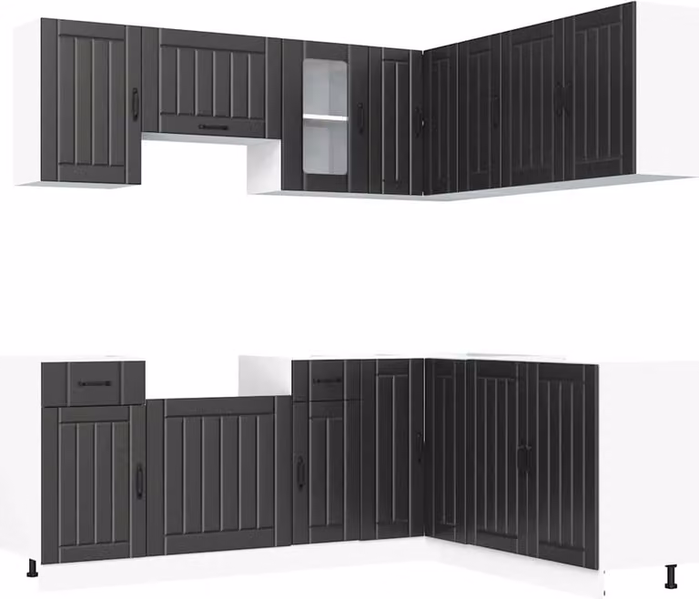 Set Mobili da Cucina 11 pz Lucca Neri Legno Multistrato
