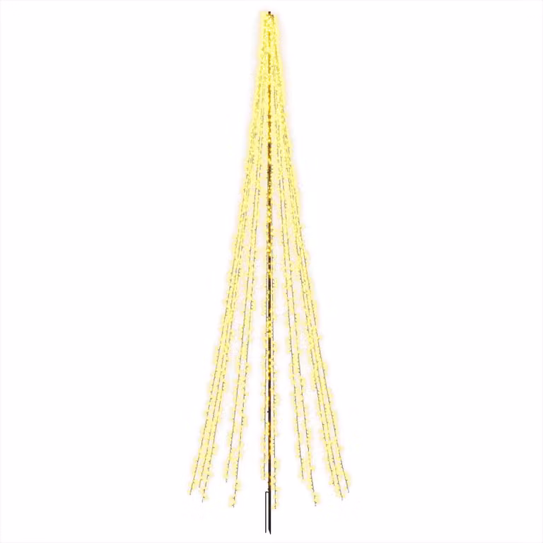 Albero di Natale a LED, altezza 485 cm, 3000 LED, luce bianca calda, struttura in acciaio, colore nero