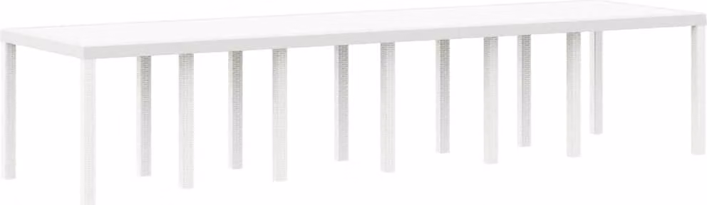 Tavolo da Giardino Bianco 350 x 100 x 74 cm polyrattan