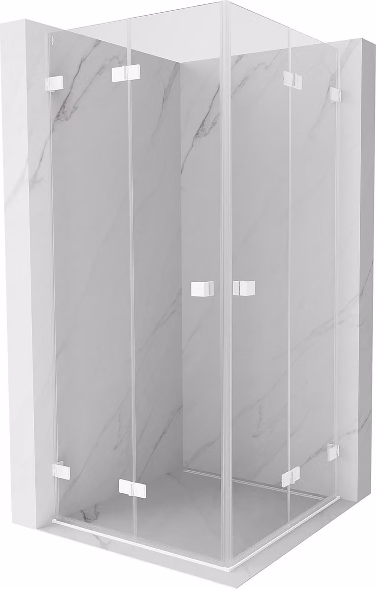 Mexen Lunar-F Duo cabina doccia pieghevole 70 x 70 cm, trasparente, bianco - 836-070L-070P-20-00