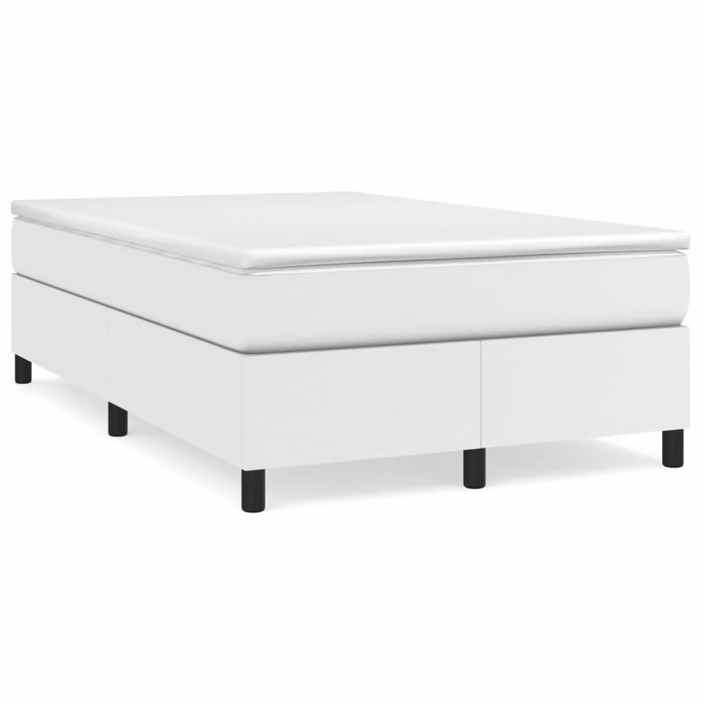 Giroletto a Molle con Materasso Bianco 120x200 cm in Pelle finta