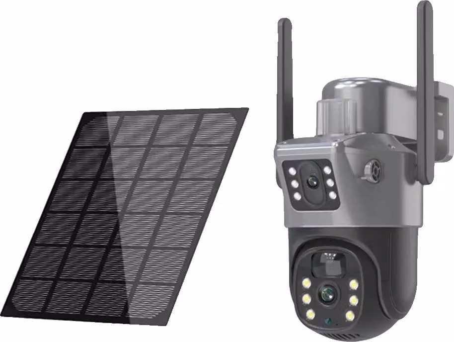 Telecamera Wi-Fi da esterno alimentata a energia solare, risoluzione 8MP, visione notturna fino a 30 metri, compatibile con scheda SD da 128G