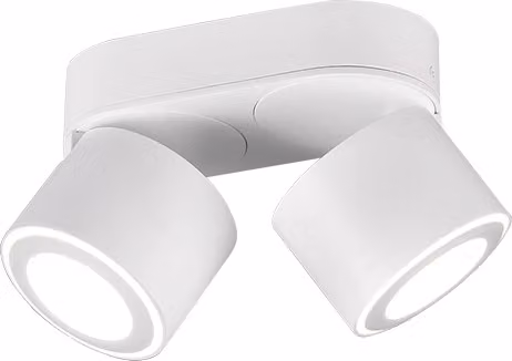 Faretti a Barra LED Trio Leuchten Taurus GD con 2 Spot Orientabili, Luce Bianco Caldo, Colore Bianco