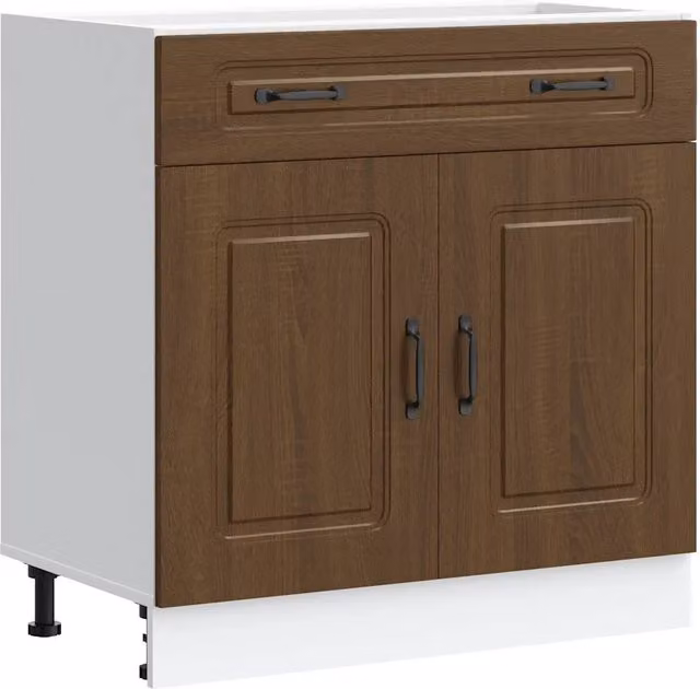 Moderno mobile da cucina con ante pratiche 80 x 46 x 81,5 cm in legno multistrato rovere marrone 02_0049927