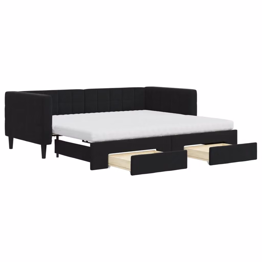 Divano Letto Moderno vidaXL Nero con Struttura Imbottita per Soggiorno e Camera da Letto – 2