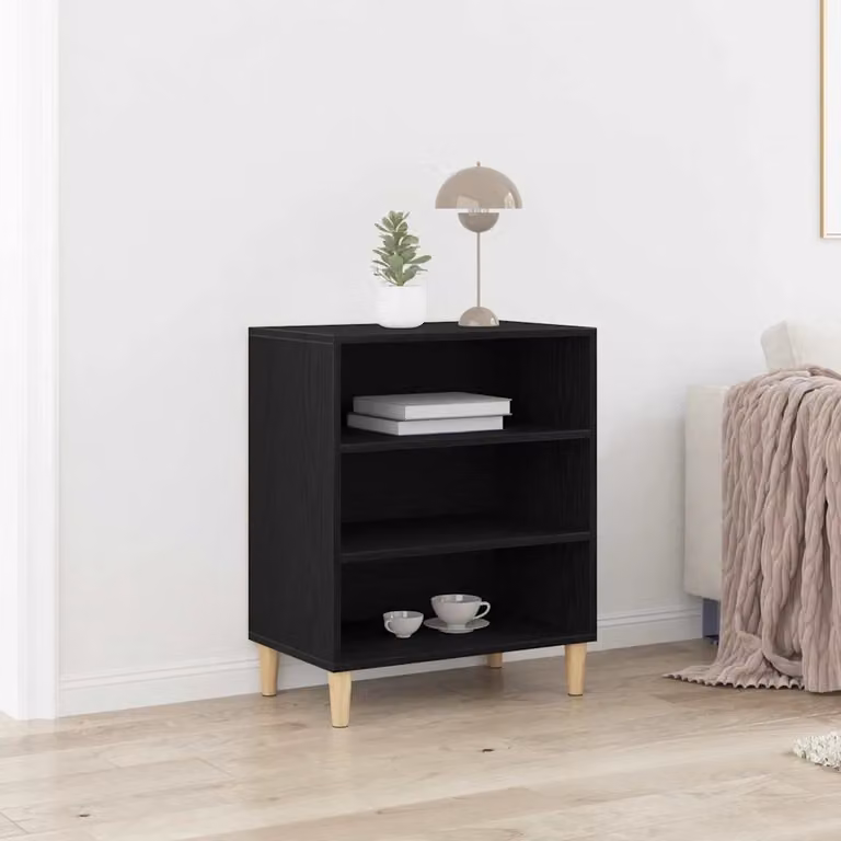 Credenza moderna vidaXL in legno nero opaco L: 57 cm, P: 35 cm, H: 70 cm