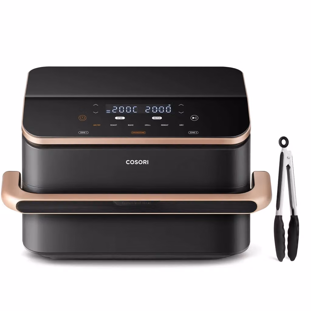 Cosori Dual Blaze TwinFry Chef Edition Friggitrice ad Aria con Doppia Resistenza, Capacità 10 l, 2800 W, WiFi e Display Digitale, Grigio Scuro – 2