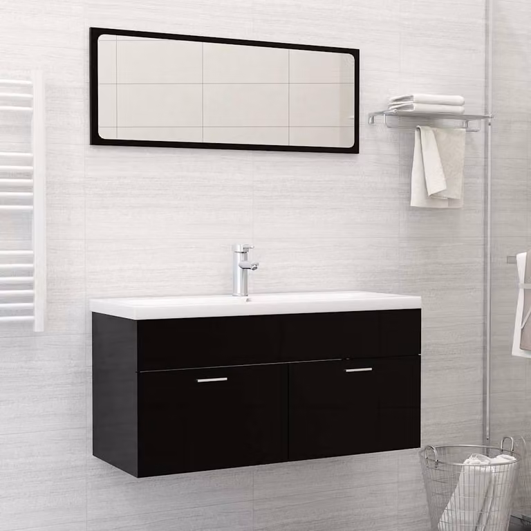 vidaXL Lavabo da Incasso Rettangolare in Ceramica Bianco L: 101 cm, P: 39 cm, H: 18 cm