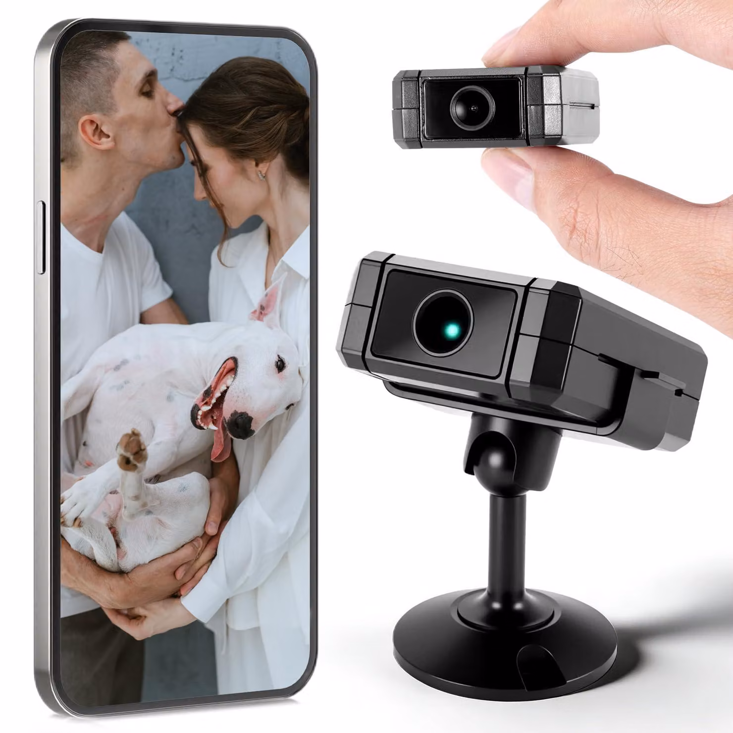 Mini-telecamera, videocamera di sicurezza Wi-Fi HD 1080p per interni, obiettivo rotante a 180°, visione notturna, rilevamento del movimento