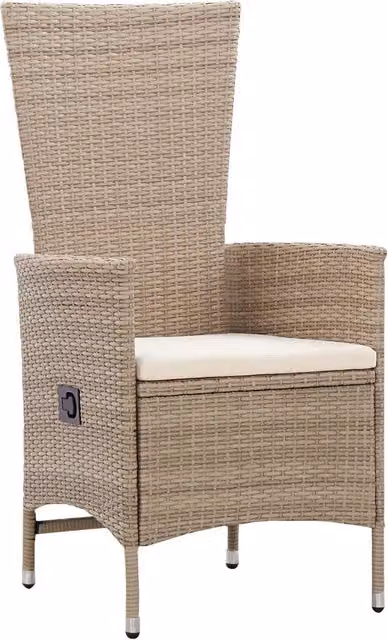 Sedie da giardino 2 pz | Sedie da Esterno con Cuscini in Polyrattan Beige