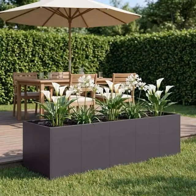 Vaso da giardino Nero 200 x 80 x 60 cm 8005932