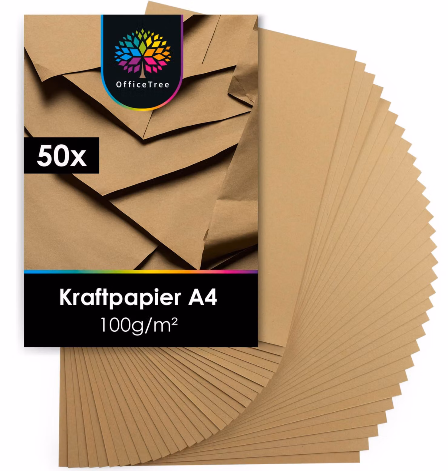Carta kraft A4, 120 fogli, 130 g/m², marrone, opaca