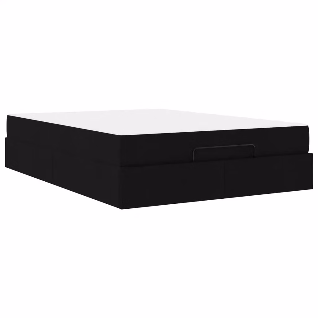 Set letto vidaXL composto da struttura in tessuto nero e 2 materassi in schiuma, L/P/H: 160 x 200 x 43,5 cm – 2