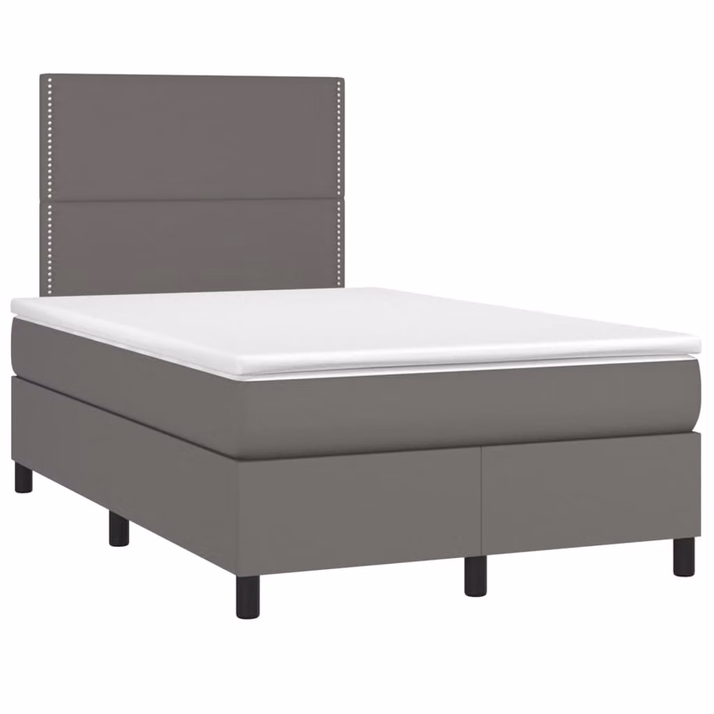 Maison Exclusive - Letto boxspring con materasso e LED grigio 120x190 cm in ecopelle