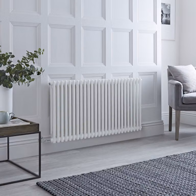 Radiatore Elettrico di Design HudsonReed Bianco a 2 Colonne con Tecnologia WiFi L: 119 cm, H: 60 cm