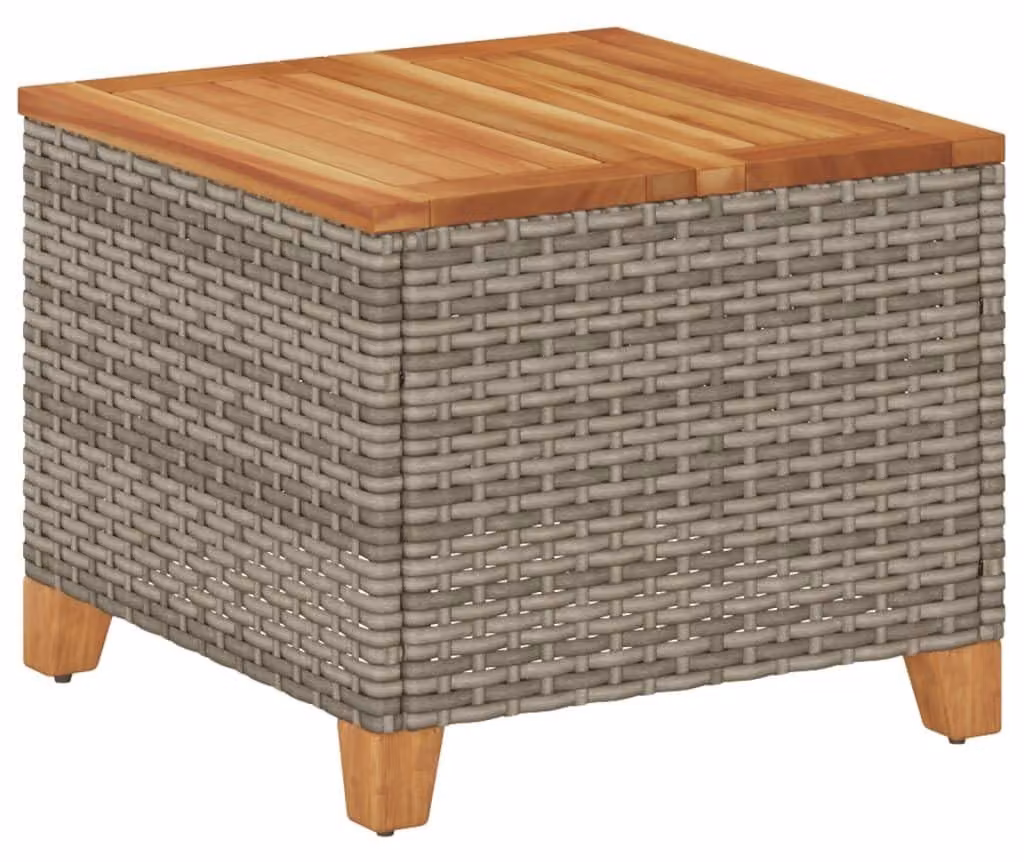 Tavolo da giardino in rattan sintetico (Polyrotan) e legno di acacia, dimensioni 45 x 45 cm