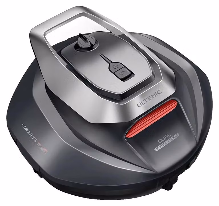 Pulitore automatico per piscine, funzionamento senza fili, funzione di aggancio automatico, colore nero