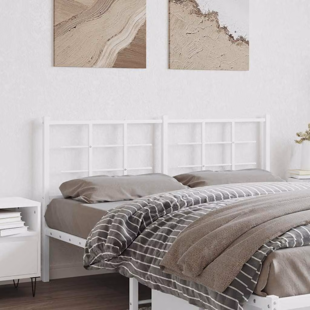 Testiera di ricambio vidaXL in metallo bianco laccato per letto 160x200 cm