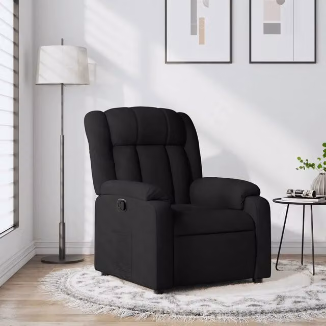 Divano Sedia-Poltrona Reclinabile in Tessuto Nero 284649