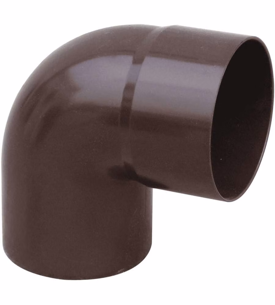 Curva PVC d.80 mm Marrone Angolo 87 ° Gronda - Facile Installazione