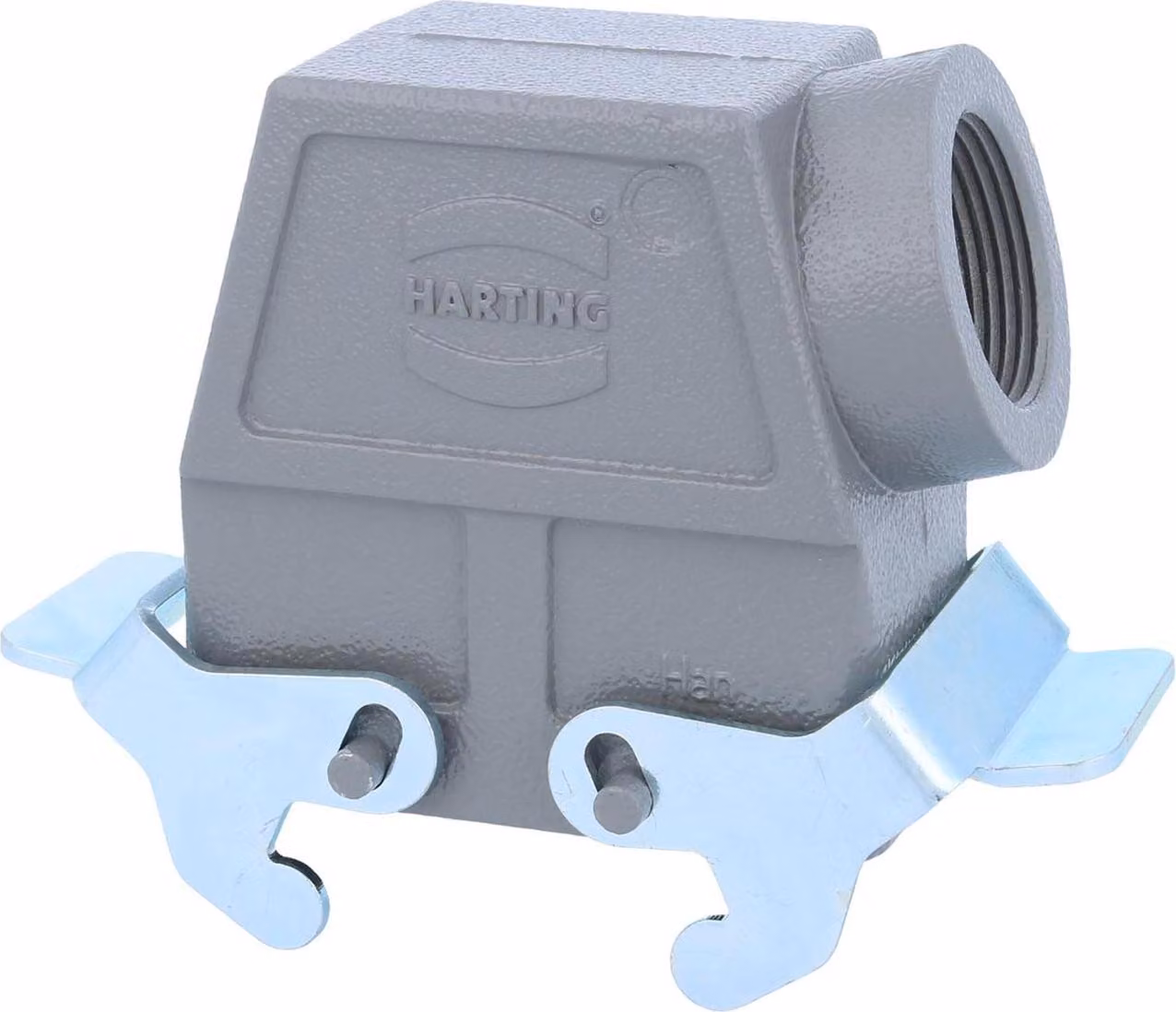 HARTING Han 10B Custodia con manicotto alta, 1xPG21 uscita cavo laterale, con 2 staffe trasversali Vite PG21 Area di serraggio