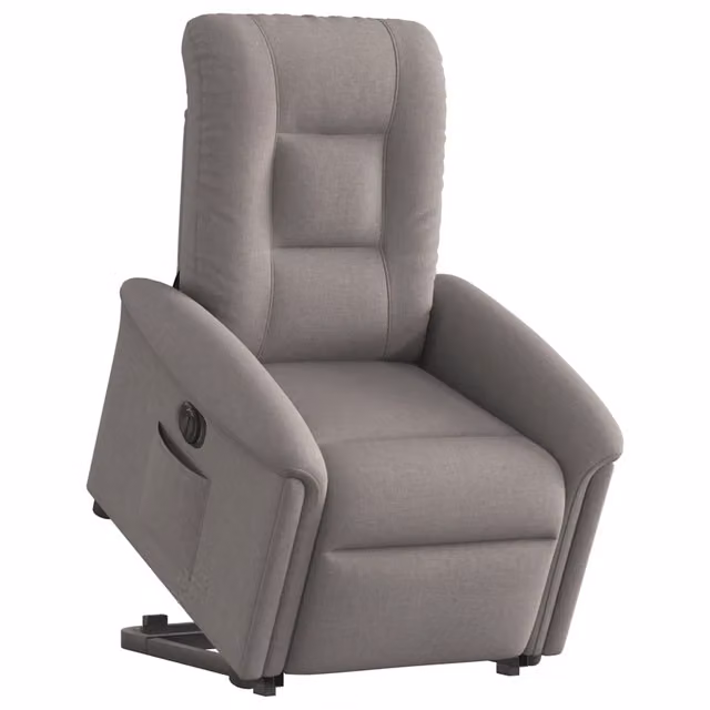 Poltrona Alzapersona Reclinabile Elettrica vidaXL in Tessuto Beige e Grigio per Senior