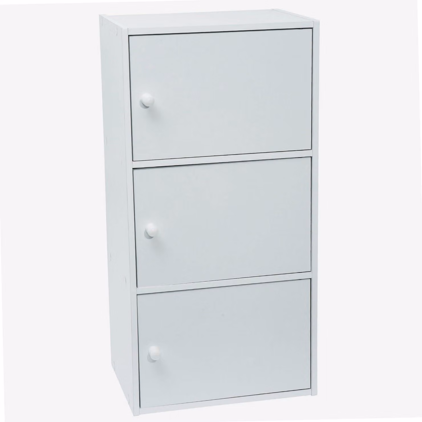 Armadio, 80x40x29 cm, bianco, 3 ante, pannello di particelle di legno