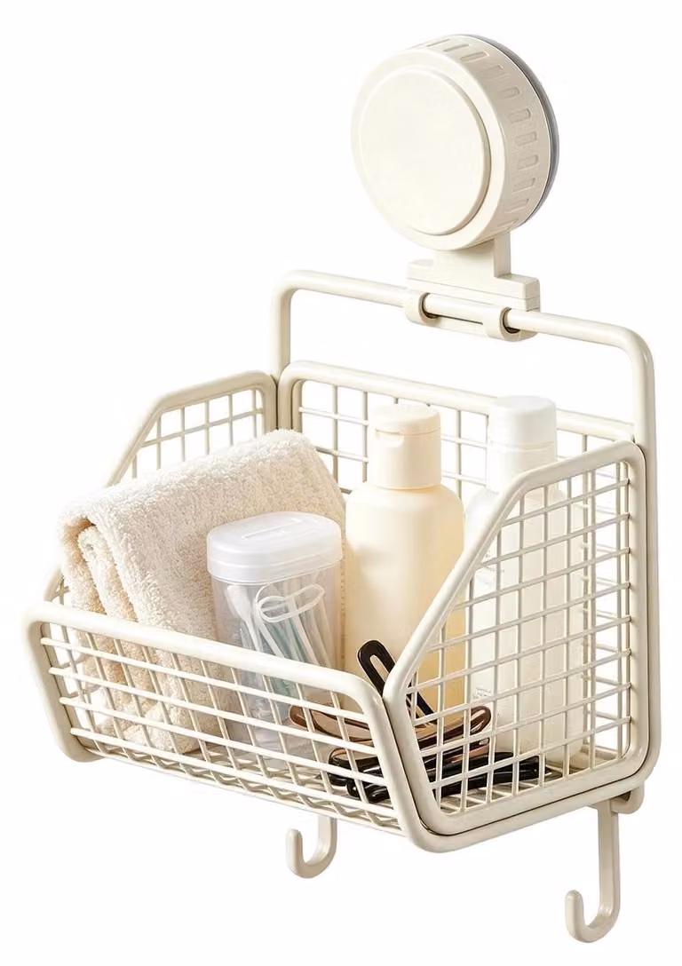 Mensola da parete in acciaio inossidabile con cesto portaoggetti, ideale per cucina e bagno
