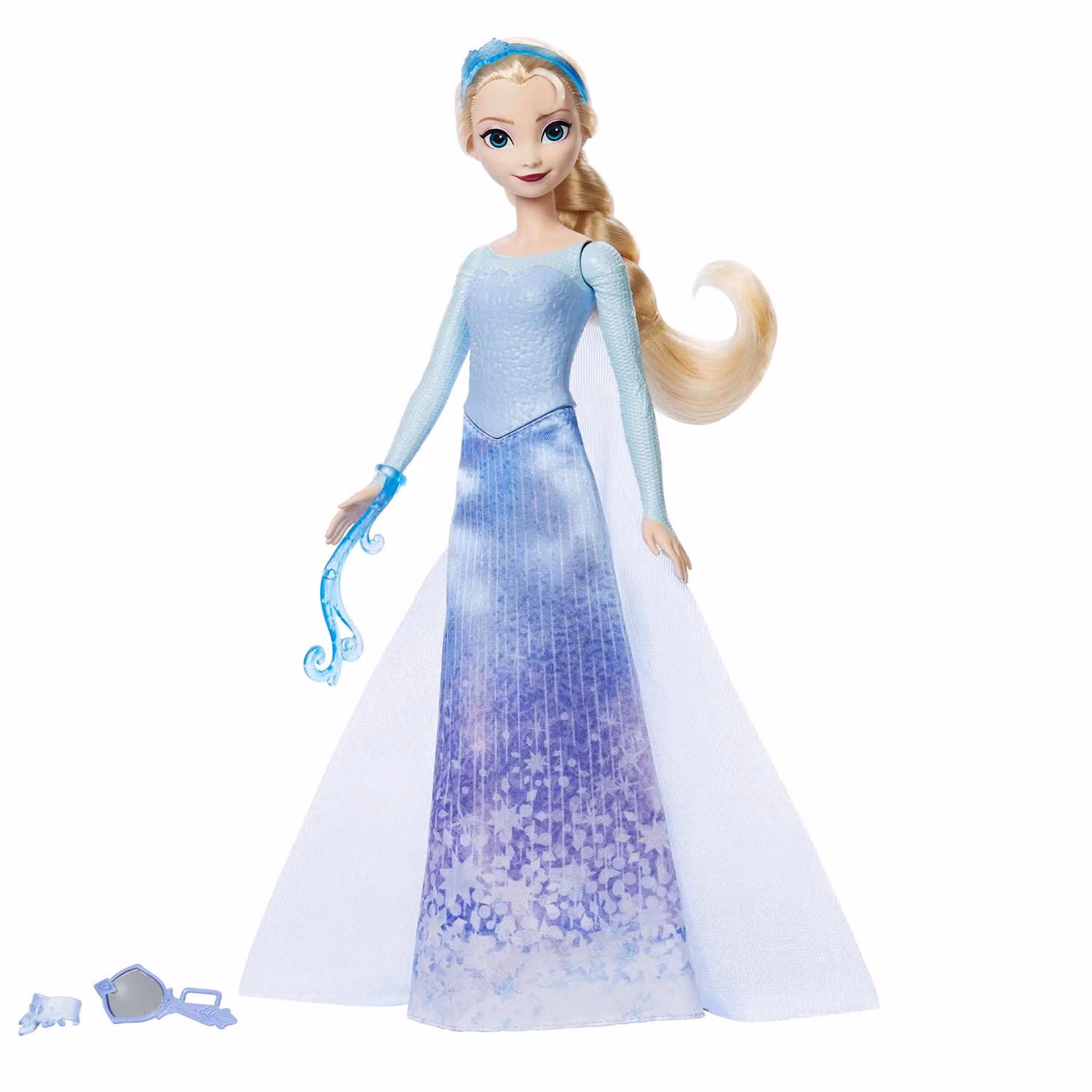 Mattel Disney Frozen Spin & Reveal Elsa Bambola Blu con 11 Sorprese e Accessori