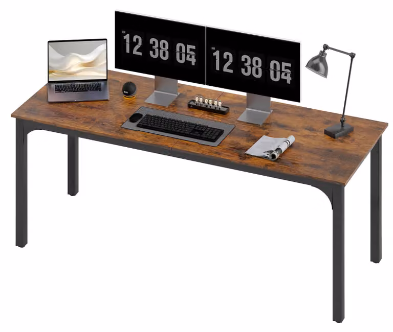 HOMCOM: scrivania per computer e da ufficio dal design industriale, con struttura in acciaio