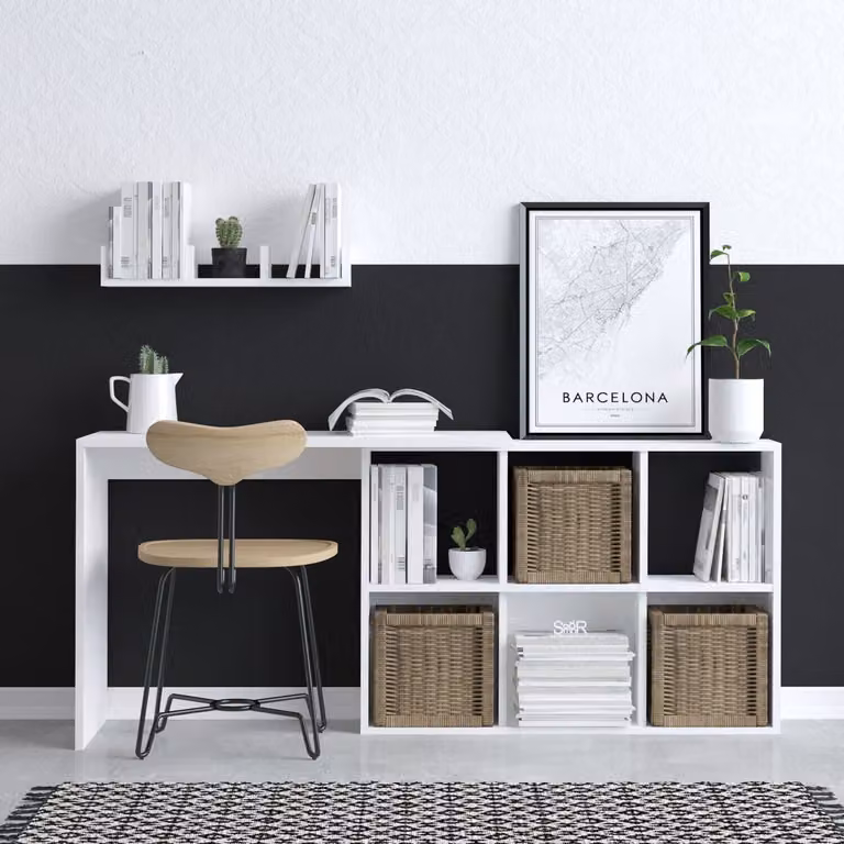 Skye Decor, Jack, scrivania, 100 % MELAMINE COATED SLIPBOARD, bianco, 74 x 45 x 145 cm