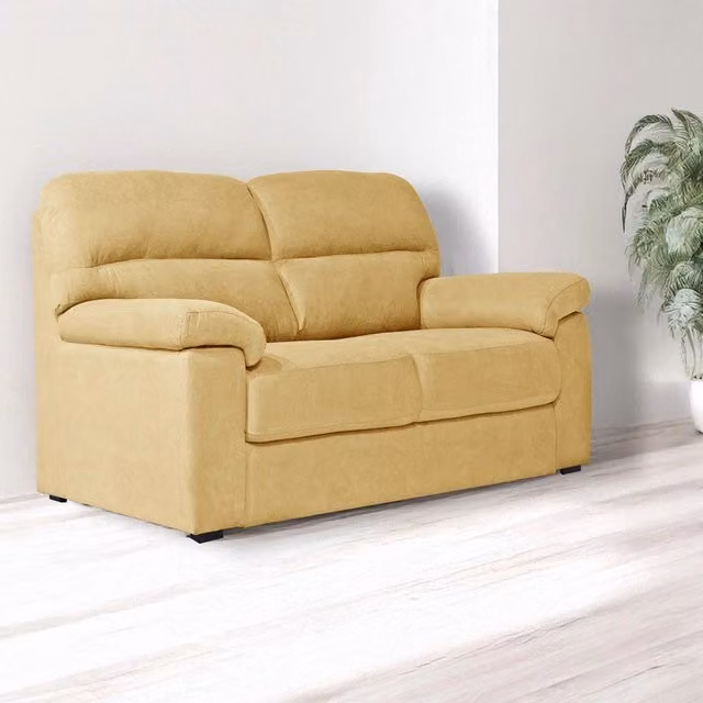 Divano 2 posti Alenda tessuto Roma14 colore giallo 160x98x92h