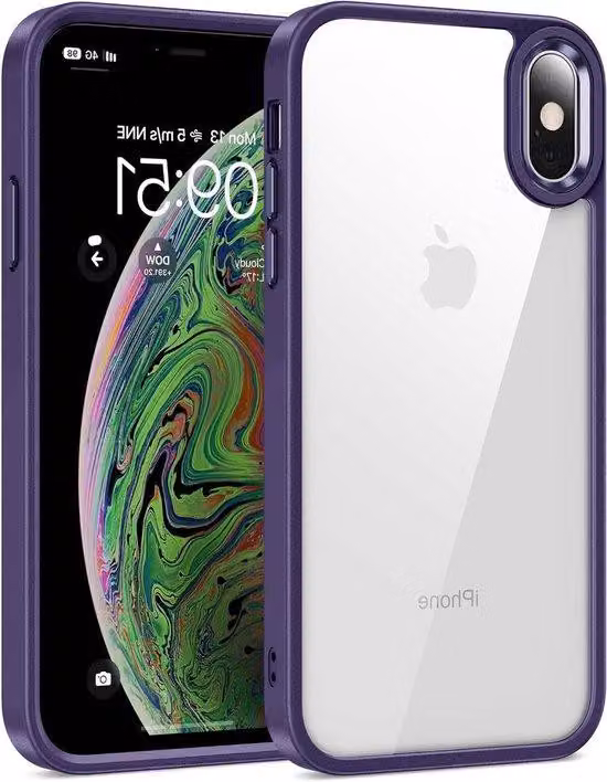 Custodia per iPhone XS Max con vetro trasparente, anti-ingiallimento, resistente ai graffi, qualità militare, protezione contro le cadute, resistente agli urti, bordi morbidi