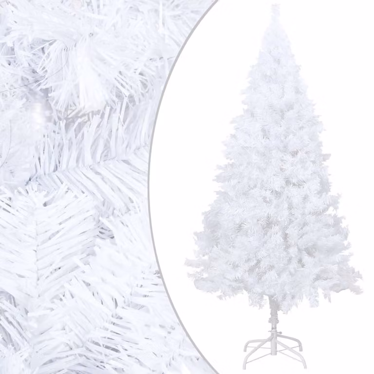 The Living Store Albero di Natale artificiale con rami spessi Bianco 120 cm PVC