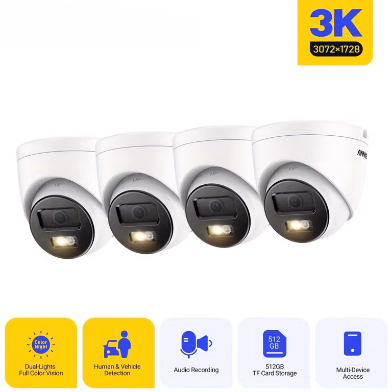 Telecamera di sicurezza - Telecamera di sorveglianza - Telecamera di videosorveglianza - Telecamera a torretta - Telecamera esterna - Risoluzione 3K