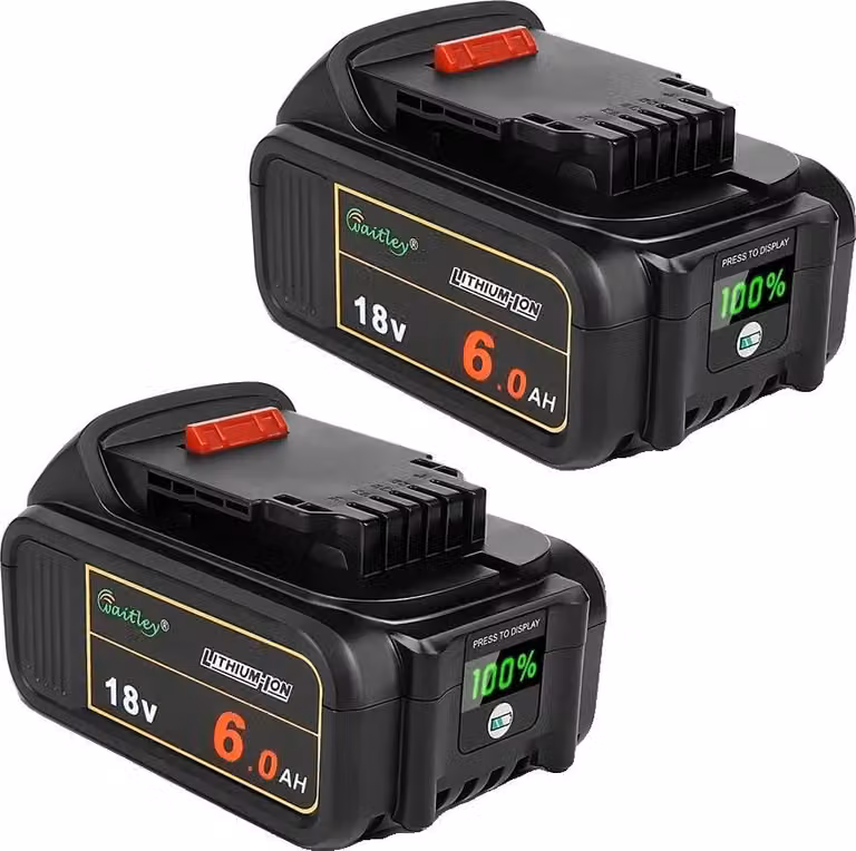 Batterie per utensili elettrici, compatibili con 18 V/20 V, alta capacità, set da 2 batterie da 6 Ah