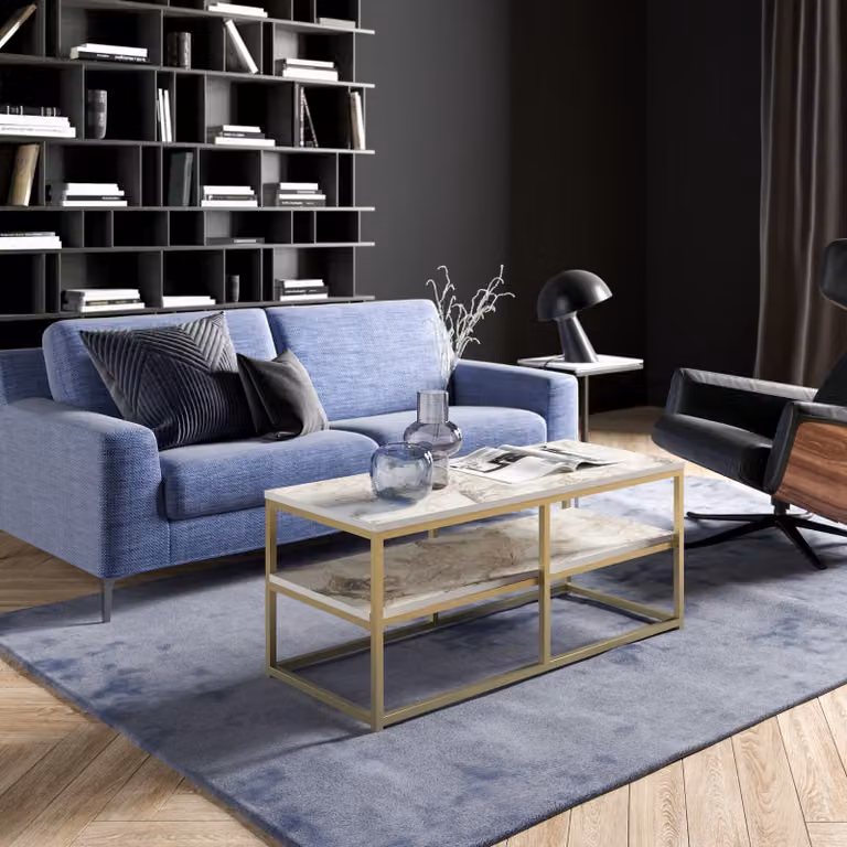 Skye Decor, Forteaus - Gold, tavolino da caffè, oro, 100 % MELAMIN COATED SLIPBOARD, 110,4 x 52 x 47 cm
